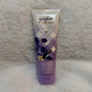 Bath & Body Works Gingham Vibrant Body Cream - Purple and White